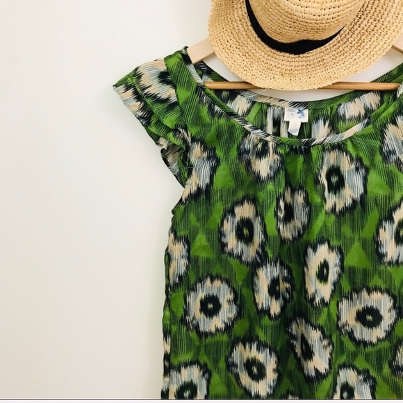 Anthro Edme & Esyllte Floral Flutter Sleeve Shirt - Picture 1 of 7